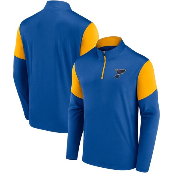 St. Louis Blues Fanatics Logo Quarter-Zip Top - Blue - Picture 1 of 5